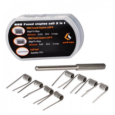 GeekVape 8x N80 Fused Clapton Coil 2 in 1 Fertigwicklungen