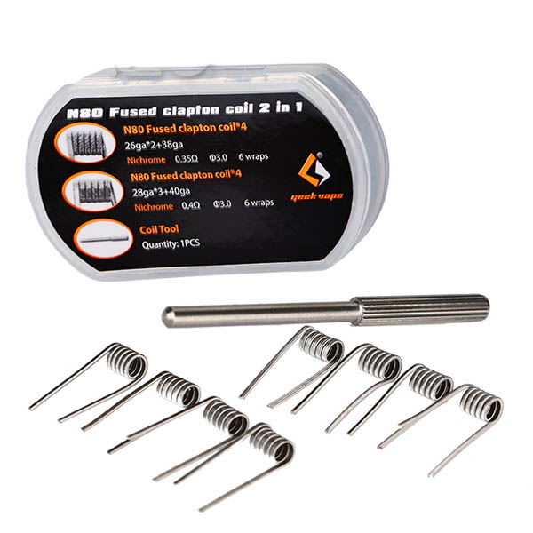 GeekVape 8x N80 Fused Clapton Coil 2 in 1 Fertigwicklungen