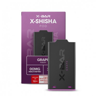 X-Shisha by X-Bar Pod - Grape  0mg Shisha Liquid