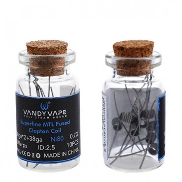 Vandy Vape 10 x Prebuild Ni80 Superfine MTL Fused Clapton Coil 30ga*2/38ga 0.7 Ohm