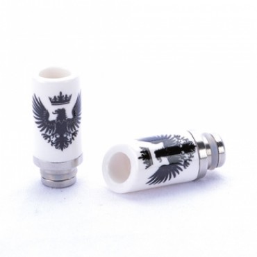 Keramik Drip Tip E-Zigarette Mundstück "Adler" big Hole mit 510er Anschluss