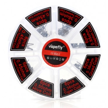 Vapefly Selbstwickler Coil Box 48 Fertigwicklungen DIY Vorgefertigte Wicklungen Wire Shots