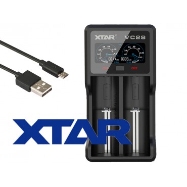 Xtar VC2S - Ladegerät für Li-Ion und NIMH Akkus inkl. USB-Kabel