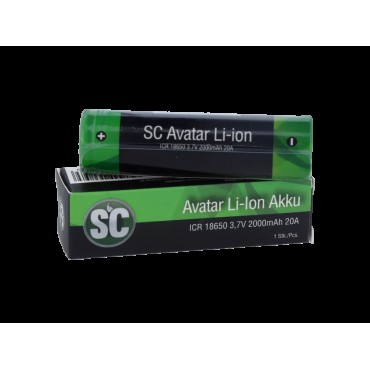 SC 18650er Akku 2000 mAh - 3,7 V - Akku für E-Zigaretten