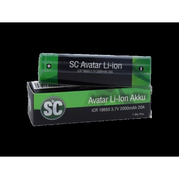 SC 18650er Akku 2000 mAh - 3,7 V - Akku für E-Zigaretten