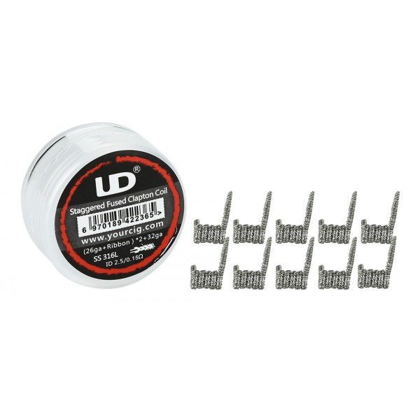 UD Staggered Fused Clapton Coil - 0.15 Ohm Selbstwickler Fertigwicklungen